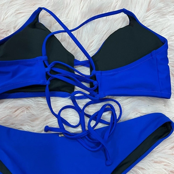 RELLECIGA Women's Strappy Bikini Top designed in Paris size L - Picture 3 of 8